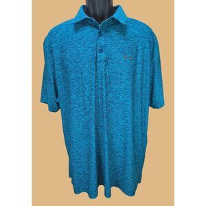 Under Armour Mens HeatGear Blue Polo XL Loose Fit